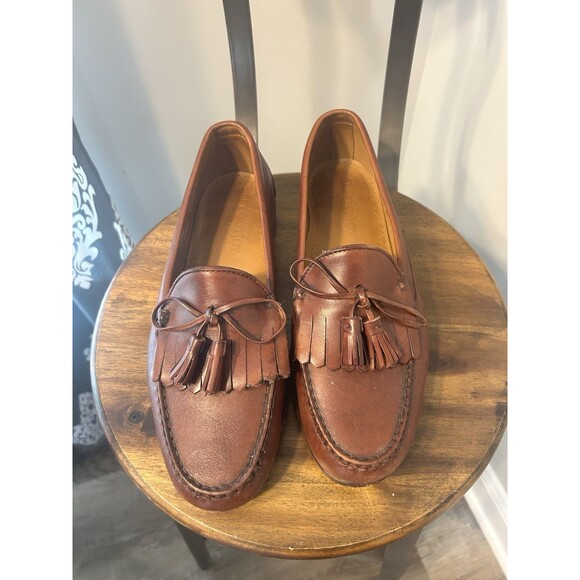 Footjoy Mens Loafer Dress Shoes Brown Leather Kiltie Tasseled Slip On USA 10.5 E - Picture 1 of 6